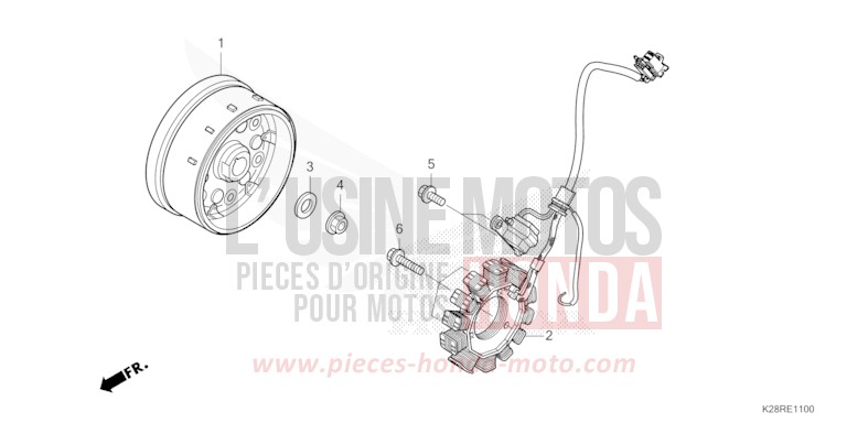 GENERATRICE de CRF125F "Petites Roues" EXTREME RED (R292) 2025